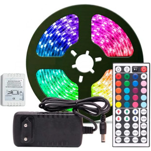 Fita Led Rgb 3528 Rolo 5m Com Controle A Prova D'agua Ip65