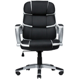 Cadeira Presidente Corporate em PU Giratoria Preto/Branca