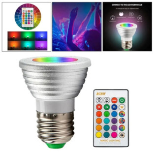 Lâmpada de LED Colorida RGB 05W com Controle Remoto Luatek - LK-RGB-T05W