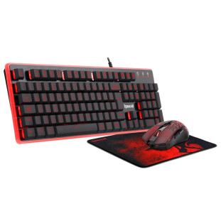 Kit Gamer Redragon 3 em 1 - Teclado RGB + Mouse, 3200DPI, 6 Botões + Mousepad